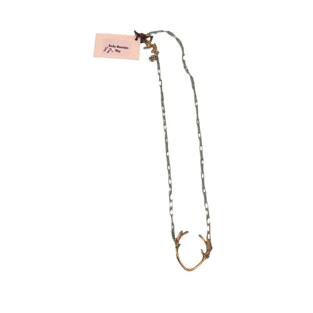 Amy Wells Hand-Crafted Vermeil Gold Necklace Rocky Mountain Way Antlers